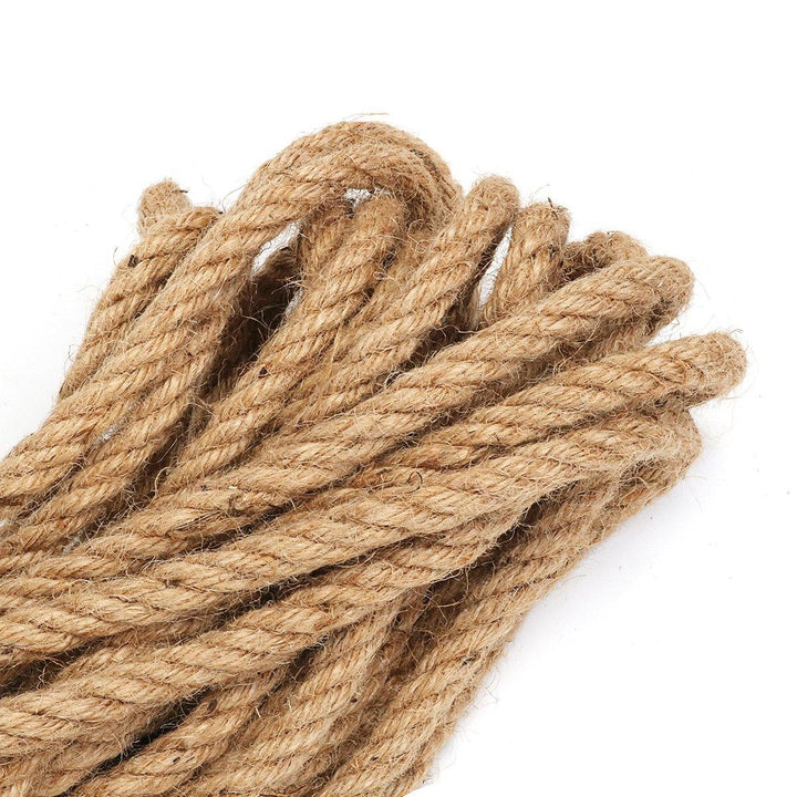 3m/10m/20m/50m Khaki Jute Rope for Decorations Garden Weddings Water Pipe Staircase Handrail Vase - MRSLM