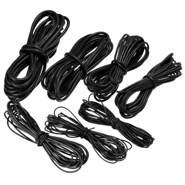 DANIU 5 Meter Black Silicone Wire Cable 10/12/14/16/18/20/22AWG Flexible Cable - MRSLM