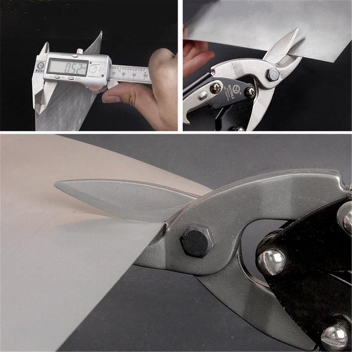 250mm 10inch Steel Straight Aviation Scissor Metal Tin Snip Shear Cutting Hand Tool - MRSLM