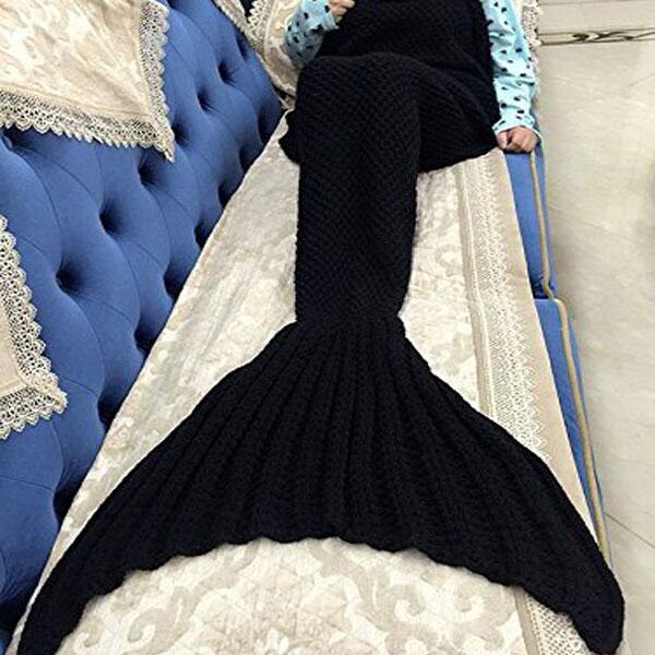 Honana WX-37 180x90cm Knitting Mermaid Tail Blanket Home Office Acrylic Fibers Warm Soft Sleep Bag - MRSLM