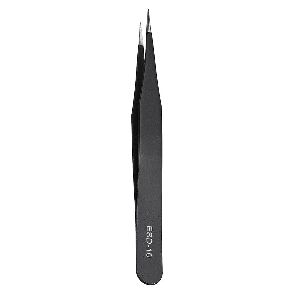 PARON Stainless Steel Anti-static Curved Straight Tip Forceps Precision Soldering Tweezer Electronic ESD Tweezers Tool ESD-10/ESD-11/ESD-12/ESD-13/ESD-14/ESD-15 - MRSLM