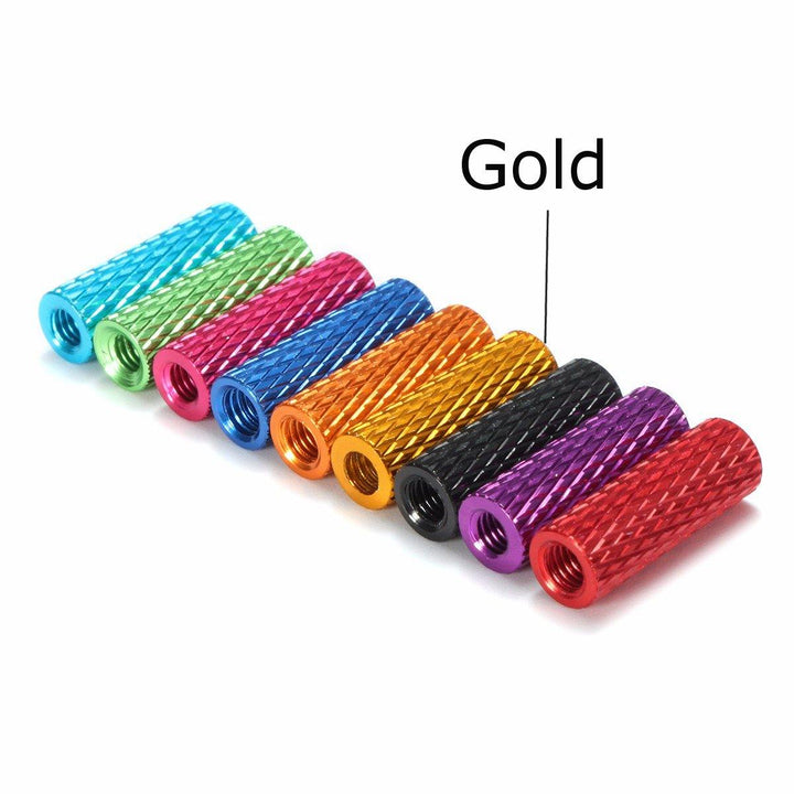 Suleve™ M3AS2 10Pcs M3 10mm Knurled Standoff Aluminum Alloy Anodized Spacer - MRSLM