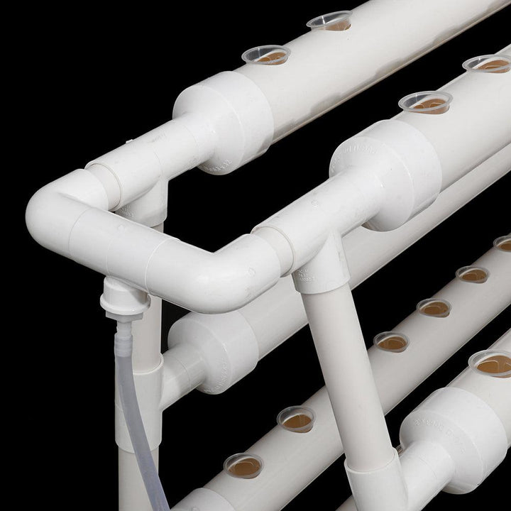 4 Layer 72 Holes Vertical Hydroponic Piping Site Grow Kit DWC Deep Water Culture Vegetable Planting System - MRSLM