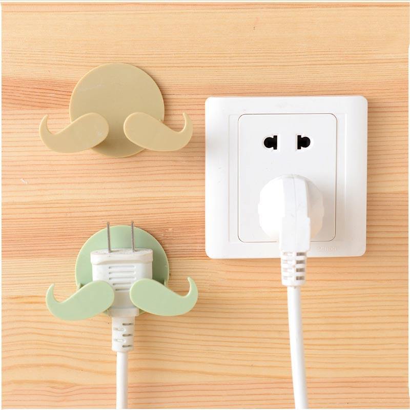 KC-WH08 Adhesive Mustache Plug Hook Creative Bedroom Bathroom Hat Key Door Hanger - MRSLM