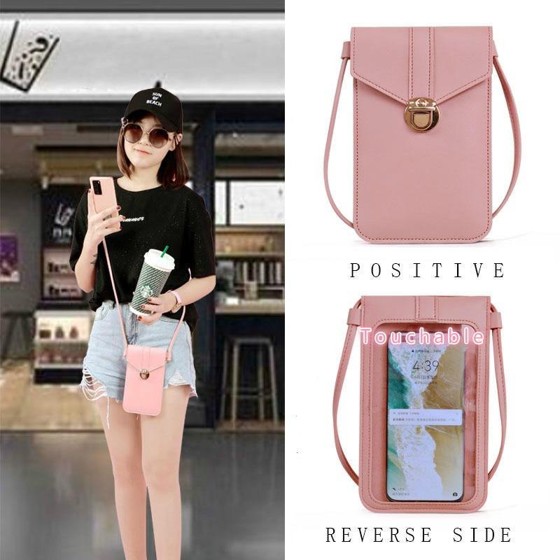 Women's Fashion Lock Touch Screen Mobile Phone Wallet Female Student Buckle Small Wallet Coin Purse Porte Monnaie Femme Mini Bag - MRSLM