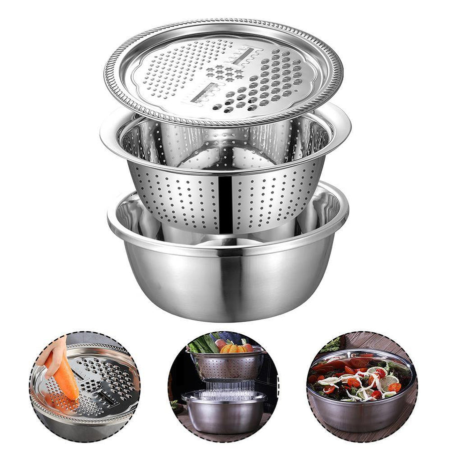 3PCS/Set Multifunctional Vegetable Slicer Potato Graters Cheese Grater Cutter Drain Basin for Vegetables Fruits Salad - MRSLM