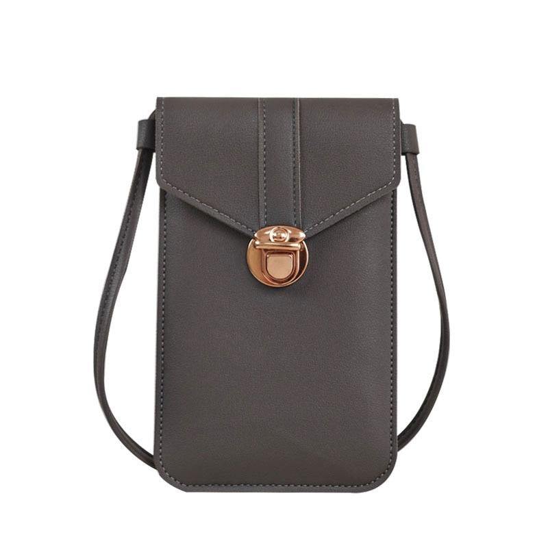 Women's Fashion Lock Touch Screen Mobile Phone Wallet Female Student Buckle Small Wallet Coin Purse Porte Monnaie Femme Mini Bag - MRSLM