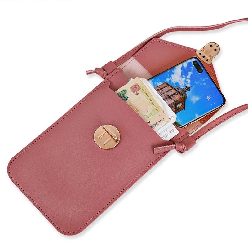 Women's Fashion Lock Touch Screen Mobile Phone Wallet Female Student Buckle Small Wallet Coin Purse Porte Monnaie Femme Mini Bag - MRSLM