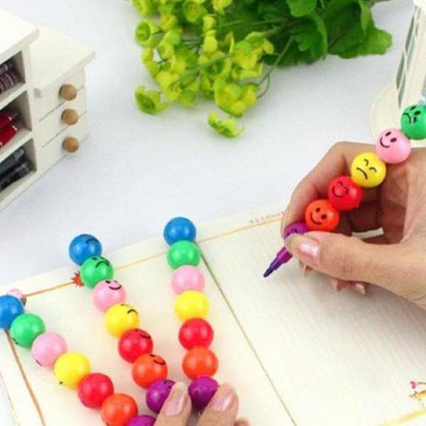 Multicolor Cartoon Expression Sugar-Coated Haws Crayon - MRSLM