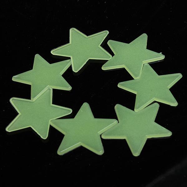 Honana DX-010 100PCS 3CM Fluorescent Glow Star Wall Sticker Decor Sticker - MRSLM