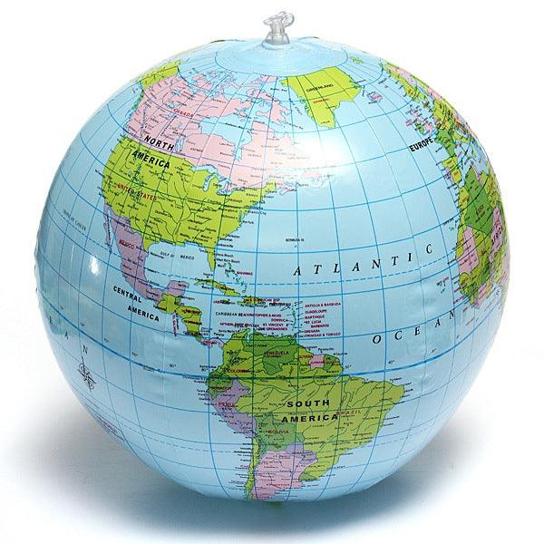 38cm PVC Inflatable Earth Globe Home Decor Geographical Education Tool - MRSLM