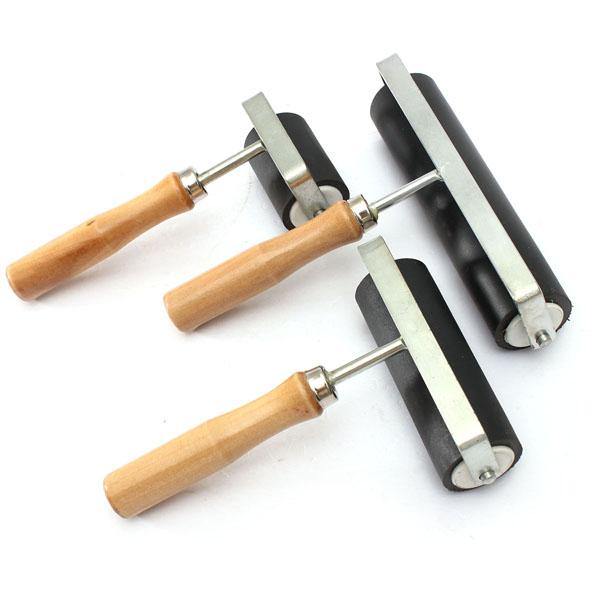 2/4/6inch Hard Rubber Print Ink Roller Lino Craft Tool - MRSLM