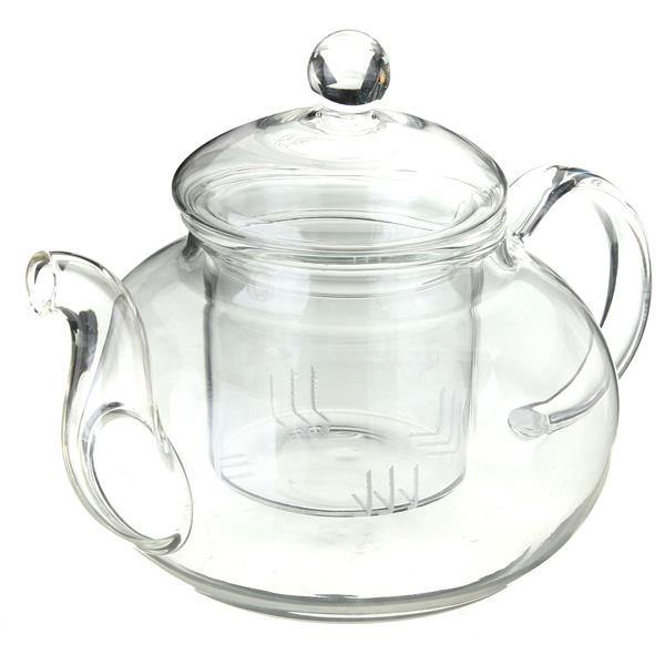 350ML-1000ML Heat Resistant Glass Teapot With Infuser Coffee Tea Leaf - MRSLM