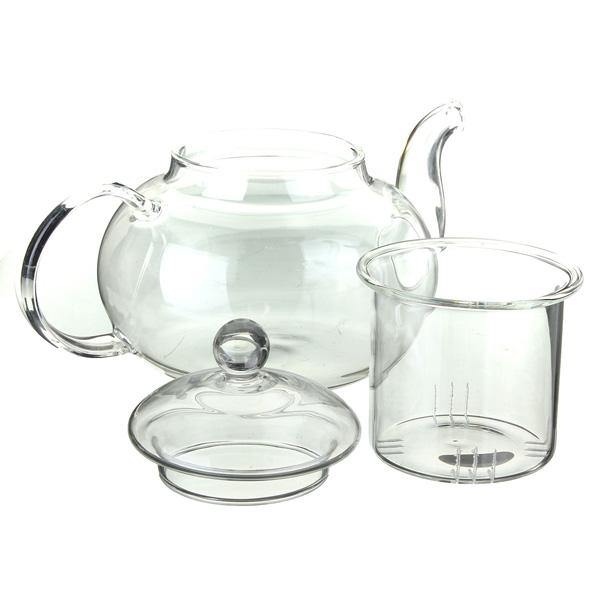 350ML-1000ML Heat Resistant Glass Teapot With Infuser Coffee Tea Leaf - MRSLM