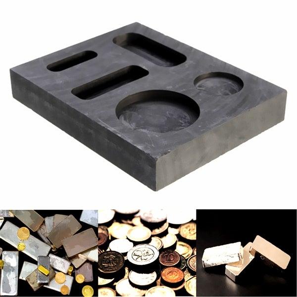 10 OZ Graphite Crucible Ingot Bar Combo Mold For Silver Gold Melting Casting - MRSLM