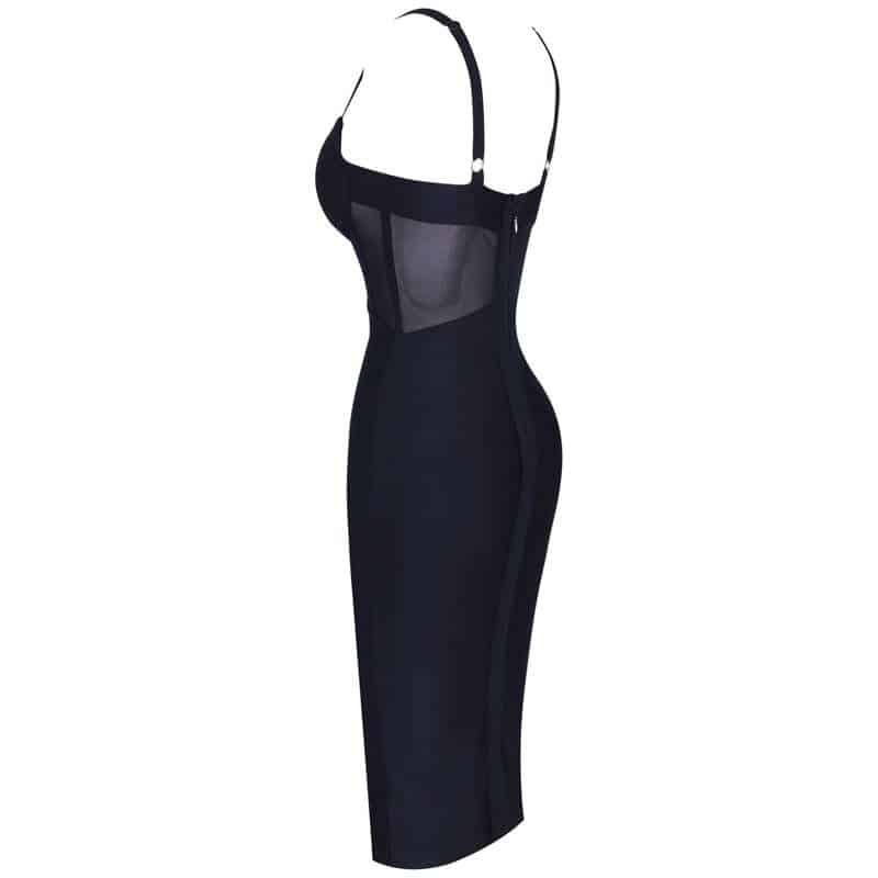 Sexy Women's Bodycon Dress with Mesh Detail