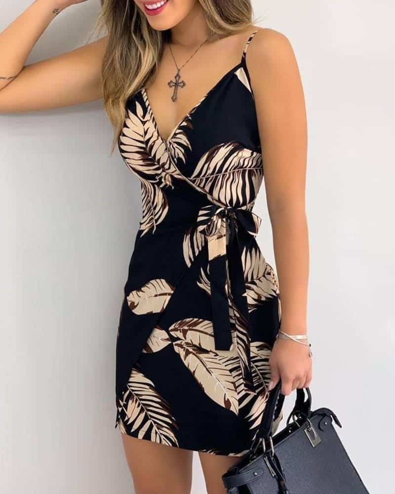 Tropical Printed Mini Dress