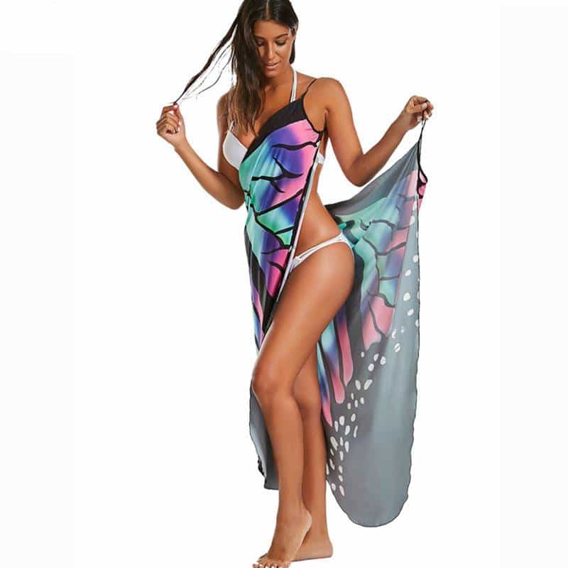 Women's Butterfly Printed Beach Long Dress