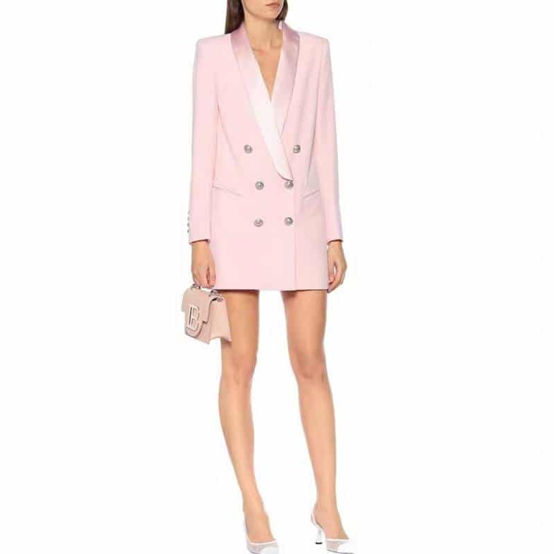 Women's Classic Double Breasted Long Blazer Dress