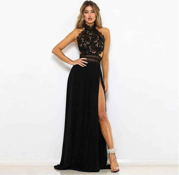 Women's Floral Lace Evening Dress