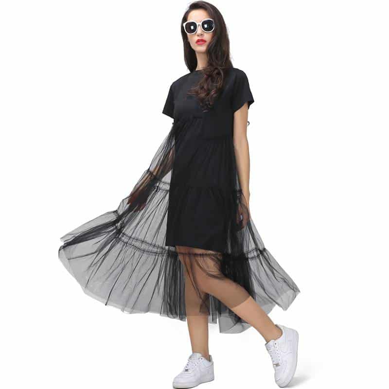 Women's Short Veiling Sleeved Dress