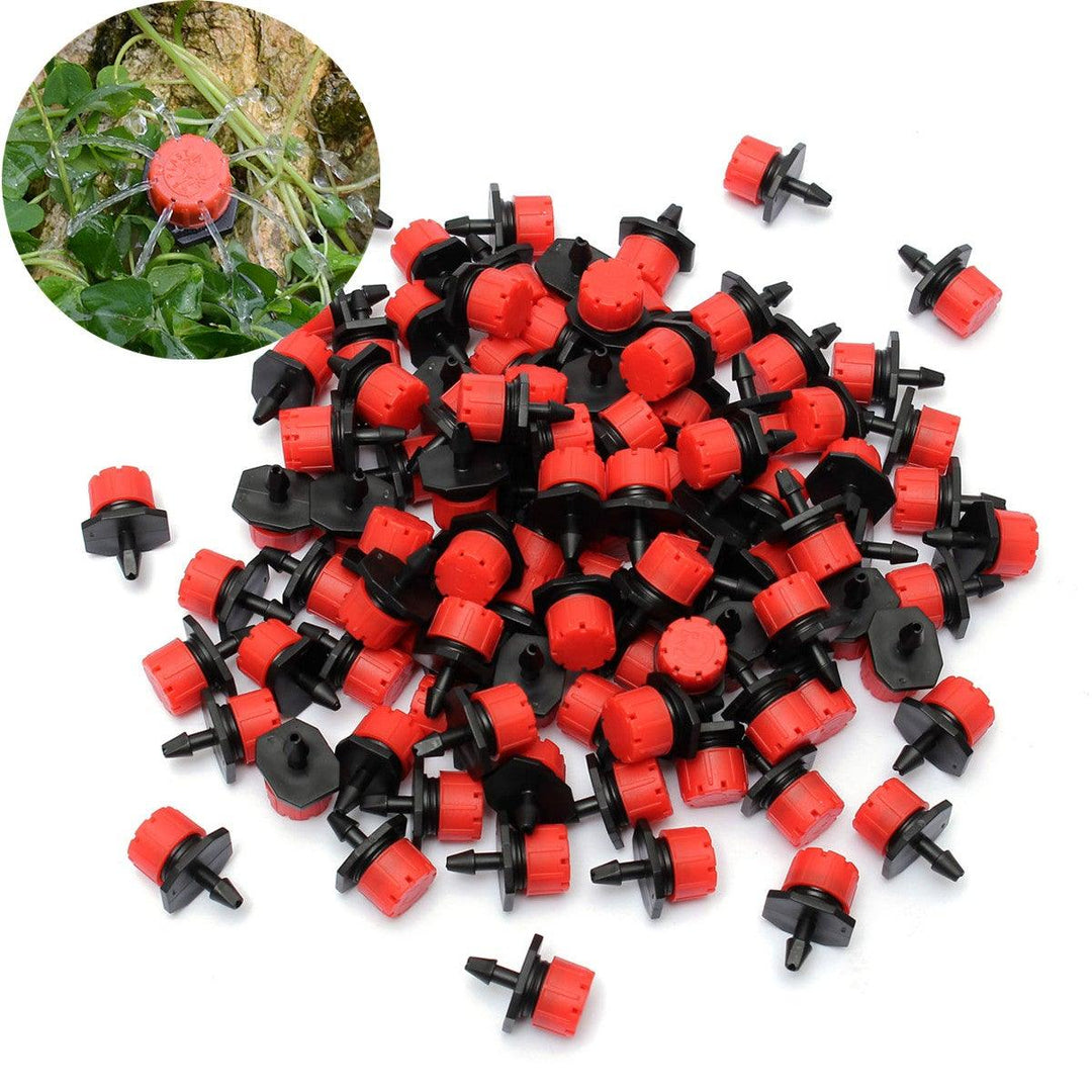 100Pcs Adjustable Micro Drip Irrigation Watering Emitter Drippers 2.5 x 1.5cm - MRSLM