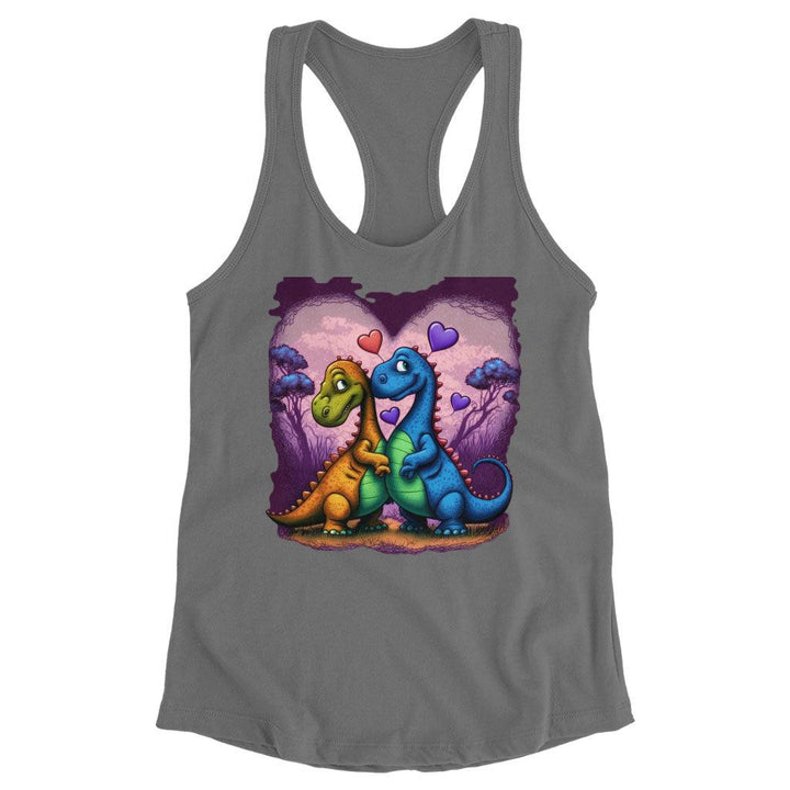 Love Racerback Tank - Dinosaur Tank - Colorful Workout Tank - MRSLM