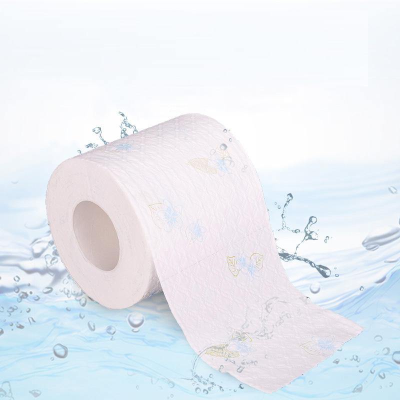 6 Rolls Printing 7-second Roll Paper Toilet Paper Hotel Soft Hydrated Wood Pulp Toilet Pape (#01) - MRSLM