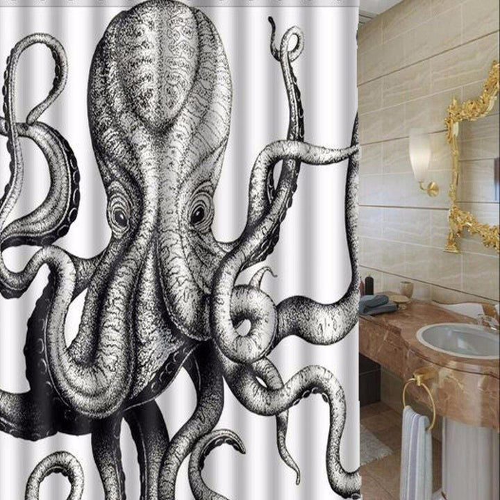 Octopus Bathroom Waterproof Shower Curtain Polyester Fabric Bathroom Curtain - MRSLM