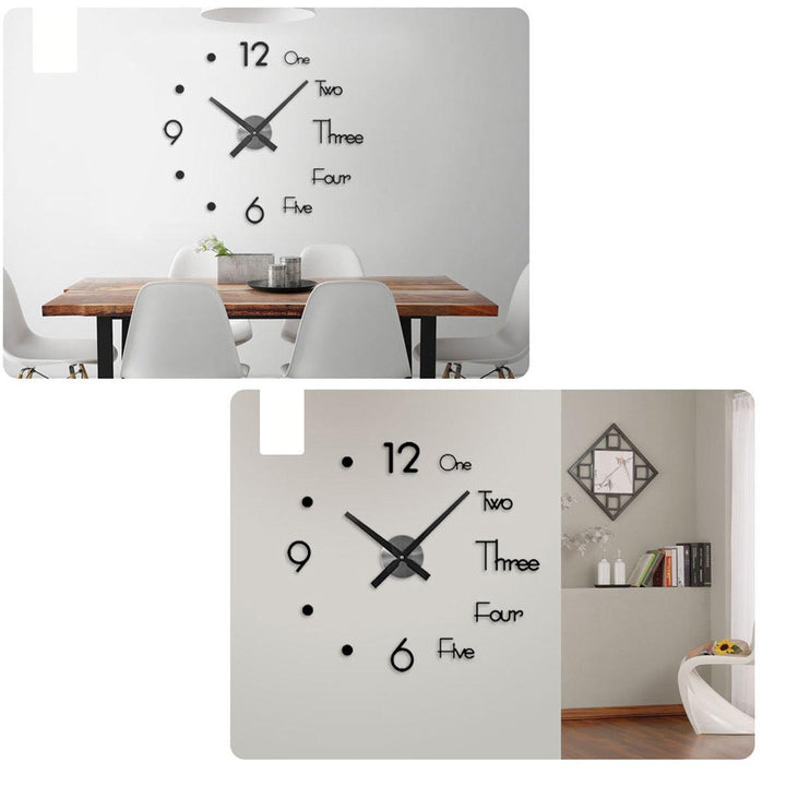 3D Modern DIY Wall Clock Mirror Surface Sticker Mechanism Clock Home Living Room Office Decor Clocks Acrylic - MRSLM