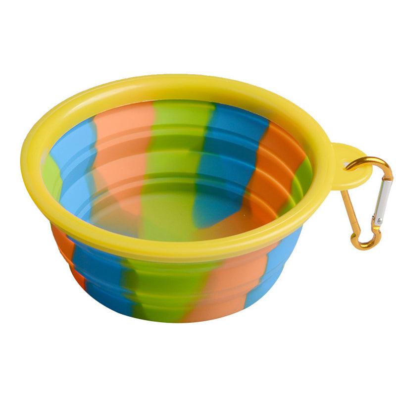 Folding Silicone Pet Bowl Portable Dog Food Drinking Water Feeding Supplies Outdoor Bowl - MRSLM