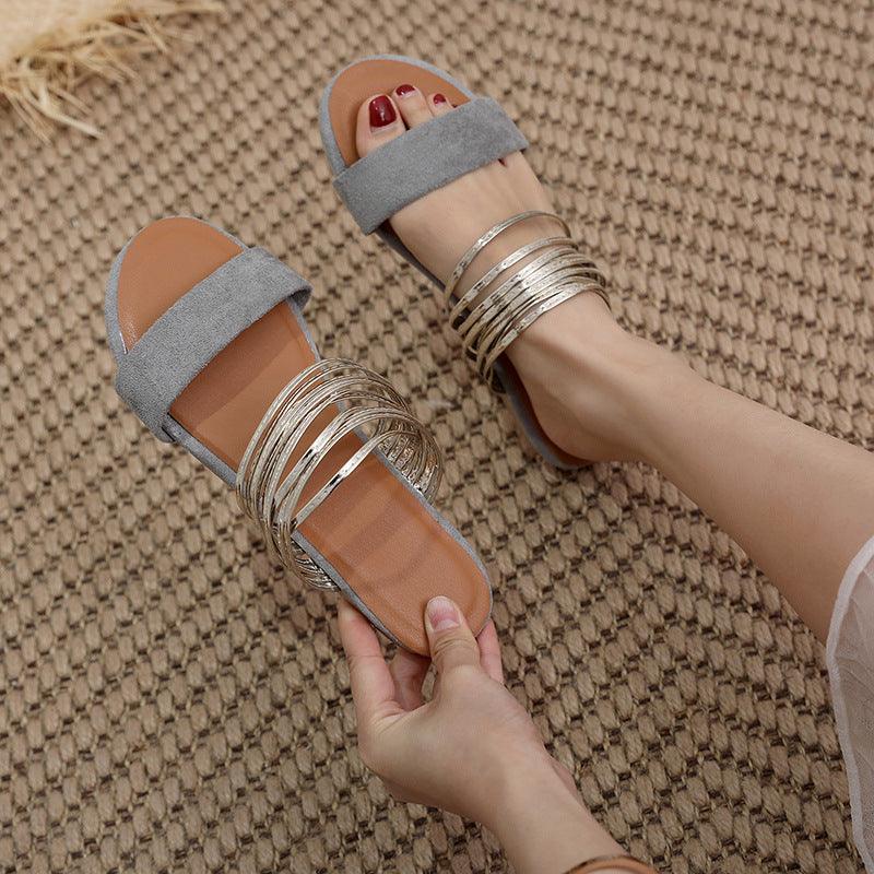 One-line Korean Fashion And Comfortable Sandals And Slippers - MRSLM