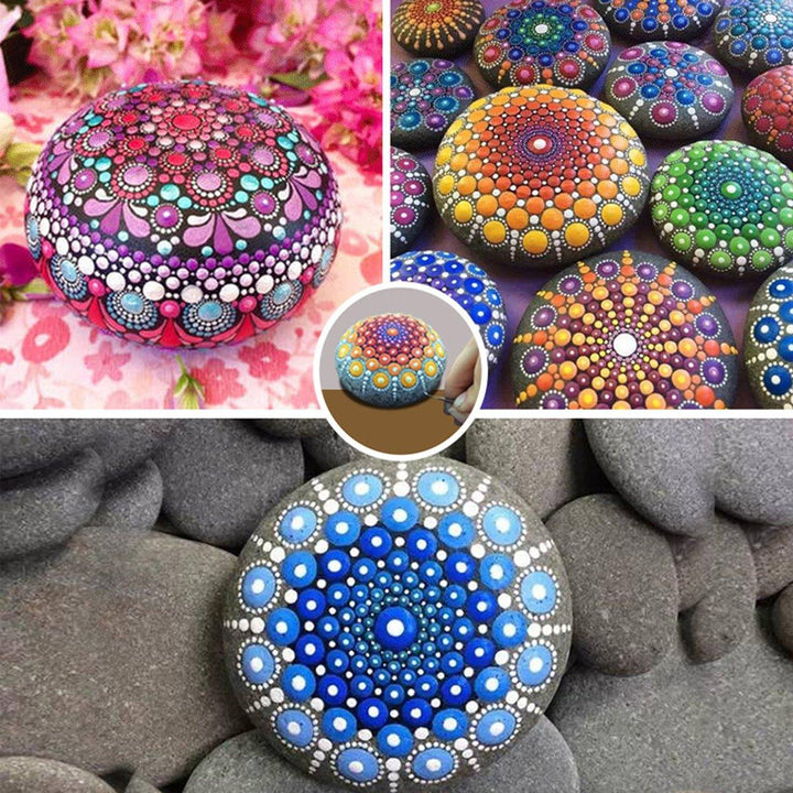 16Pcs Mandala Painting Kit Mandala Dotting Tools DIY Rock Painting Art Crafts Pen Paint Stencil Set - MRSLM