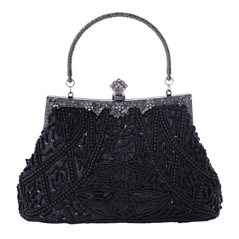 Ladies Hand Beaded Embroidered Evening Dress Embroidered Handbag - MRSLM