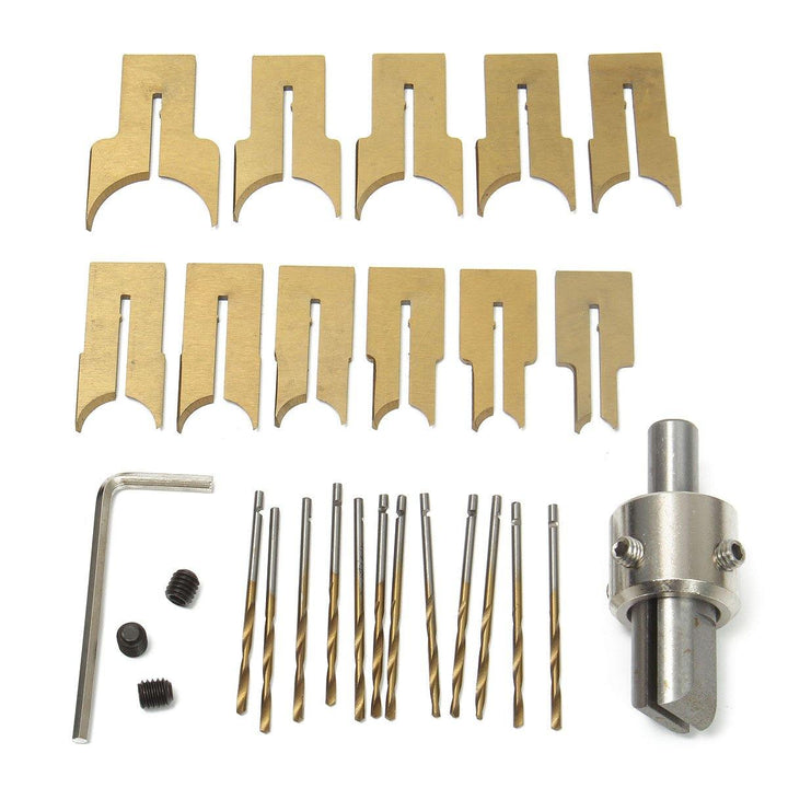 Drillpro 24pcs 6-25mm Alloy Ball Cutter Woodworking Drilling Wooden Beads Drill Rotary Bead Molding Tool - MRSLM