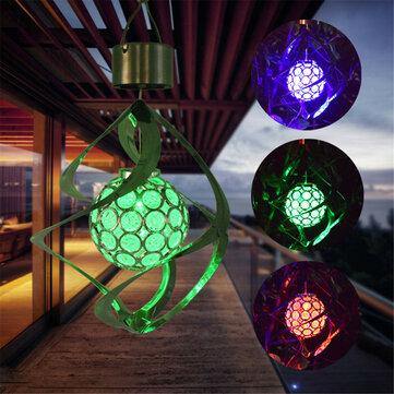 Solar Powered Wind Chimes Light 7 Color Changing LED Garden Hanging Spinner Lamp - MRSLM