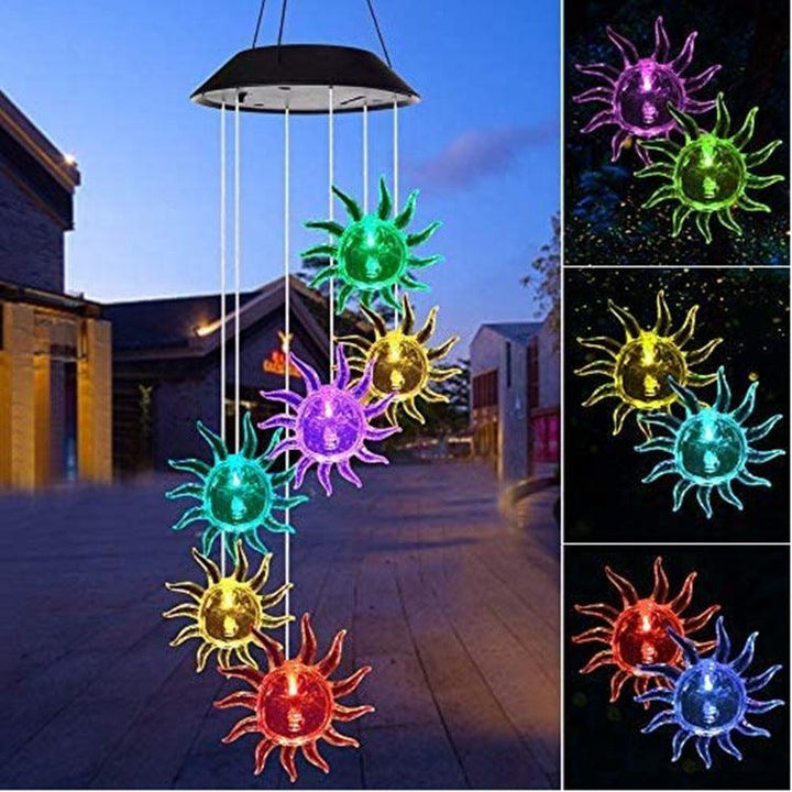 Outdoor Solar Wind Chime Lamp Hummingbird Butterfly Ball Wind Chime Garden Decoration - MRSLM