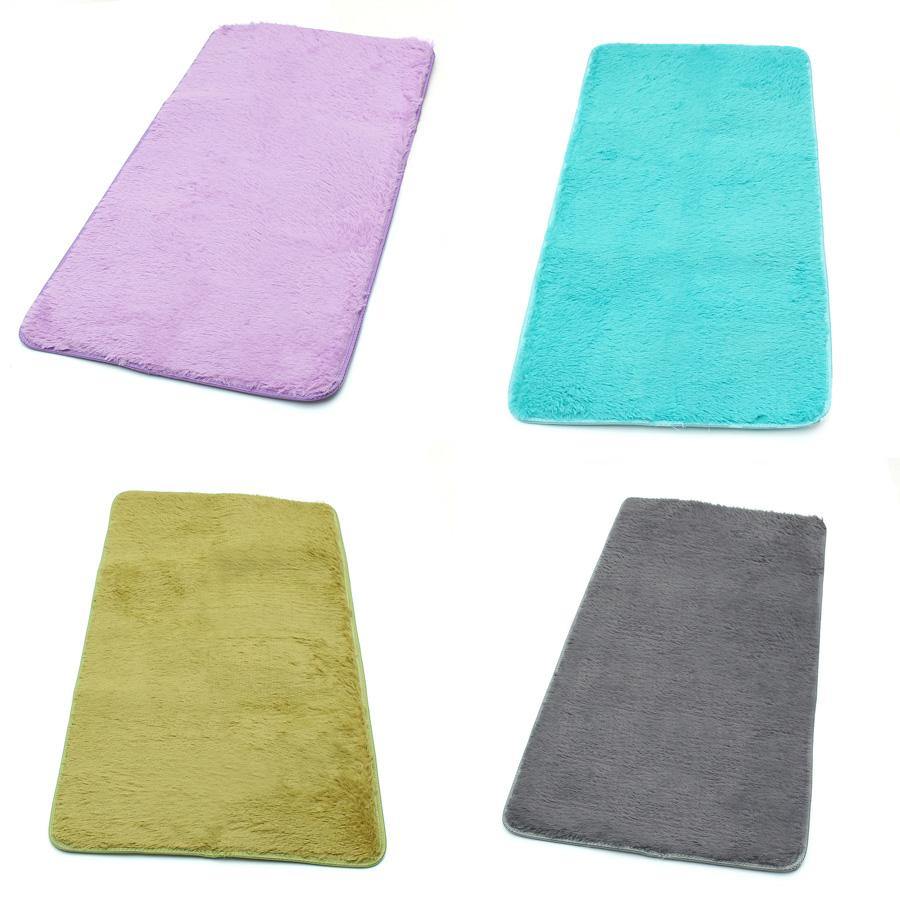 60 x 120cm Anti Skid Shaggy Fluffy Area Rug Bedroom Carpet Floor Mat Parlor Decor - MRSLM