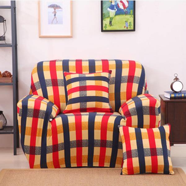 One Seater Textile Spandex Strench Flexible Printed Elastic Sofa Couch Cover Furniture Protector - MRSLM