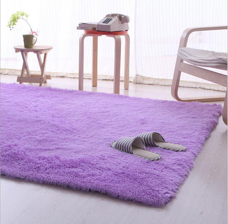 80cm x 160cm Purple Soft Fluffy Anti Skid Shaggy Area Rug Living Room Home Carpet Floor Mat - MRSLM