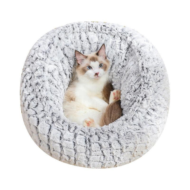 Pet Cat Bed Super Soft Warm Round Super Cute Dog Nest Kennel - MRSLM