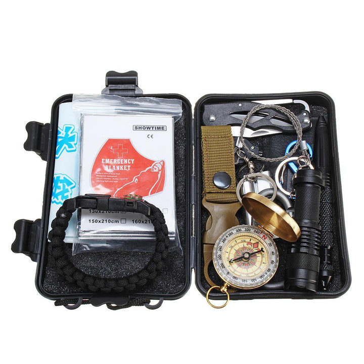 17 in 1 SOS Emergency Camping Hiking Hunting Outdoor Survival Equipment Tools Kit Gear - MRSLM