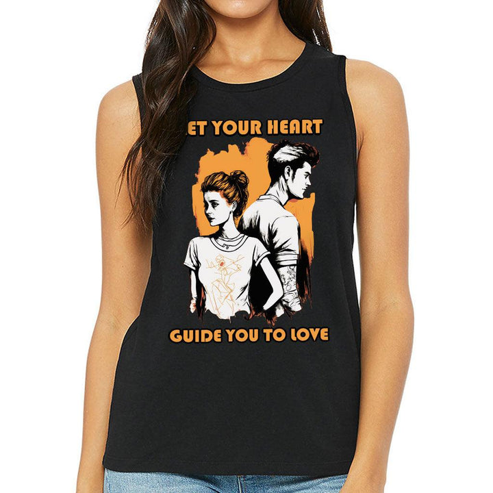 Let Your Heart Guide You Women's Muscle Tank - Love Couple Tank Top - Colorful Workout Tank - MRSLM