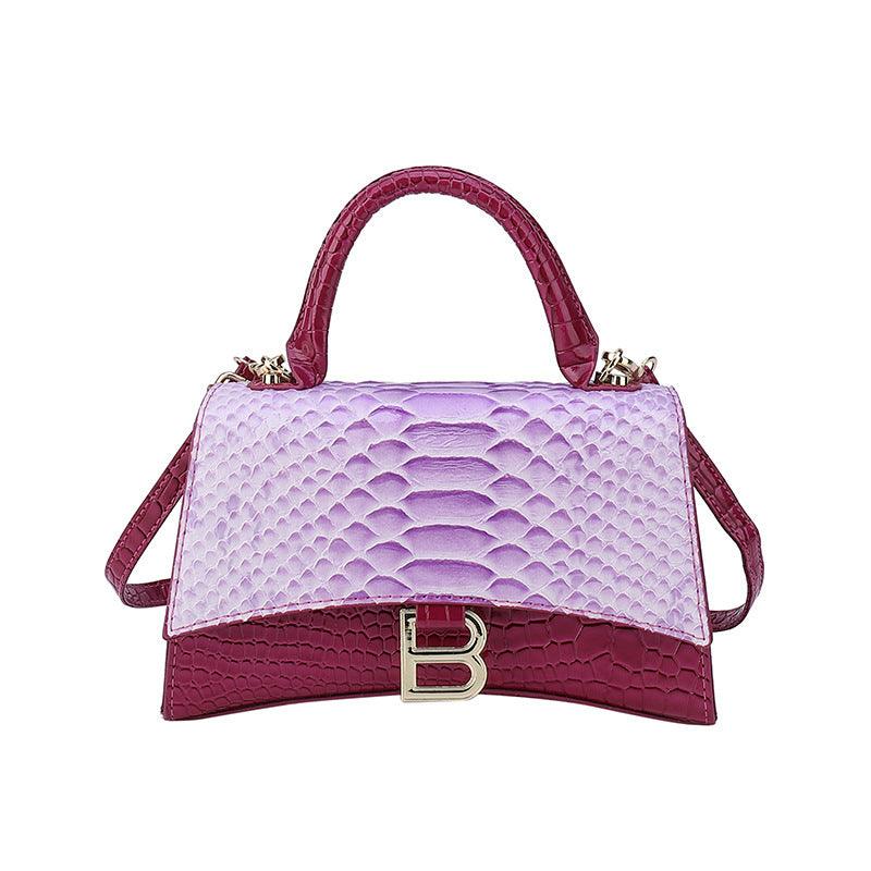 Women's Snake Pattern B Word Handbag - MRSLM