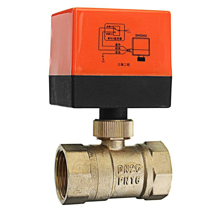 TMOK TK260 1/2" 3/4" 1" 1-1/4" Motorized Electric Brass Ball Valves 3 Wire AC 220V Full Port Valve - MRSLM