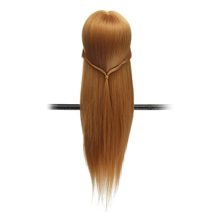 26" Long Hair Training Mannequin Head Model Hairdressing Makeup Practice with Clamp Holder - MRSLM