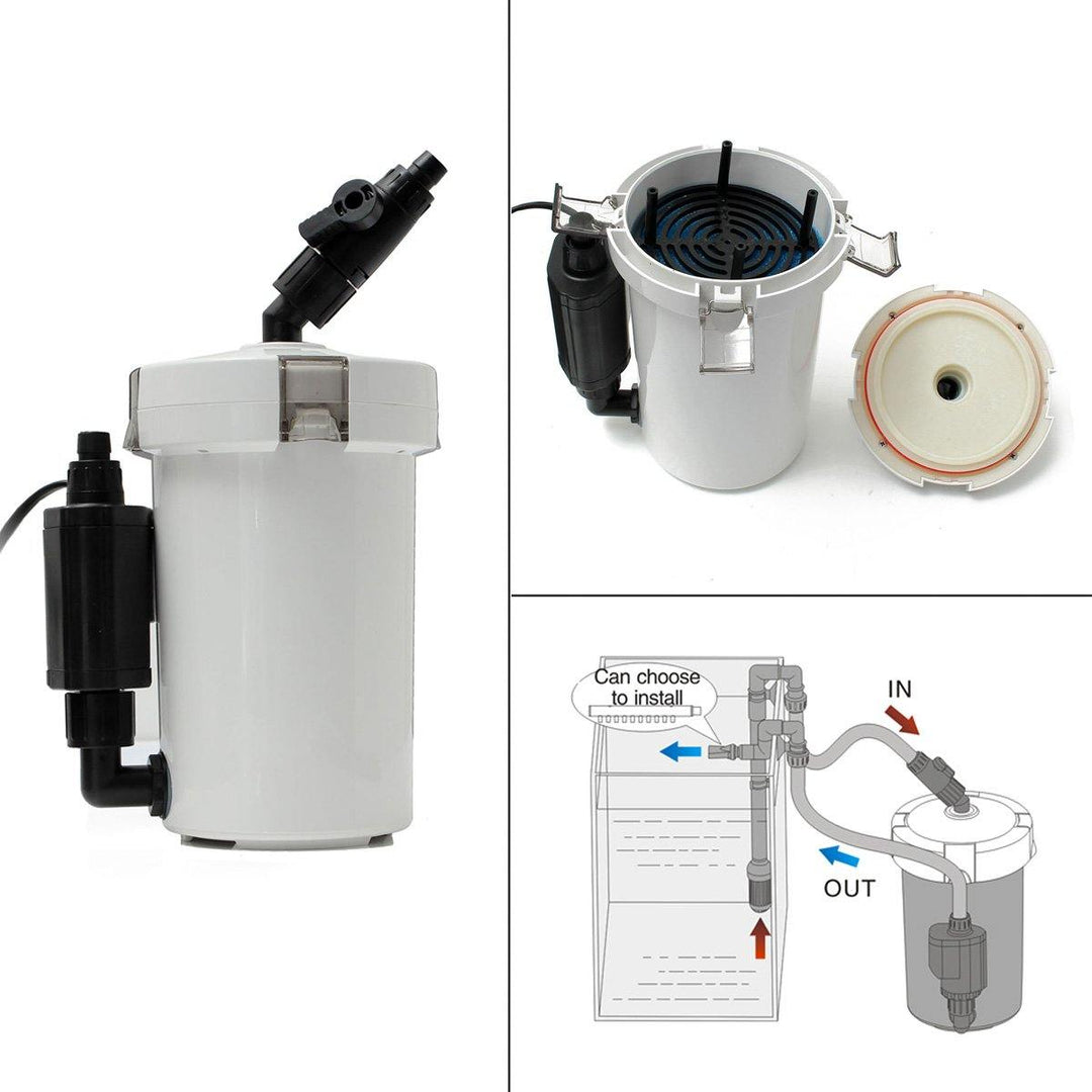 220V 6W 400L/h Fresh/Salt Aquarium Fish Tank External Canister Filter Pump Table Top HW-602B - MRSLM