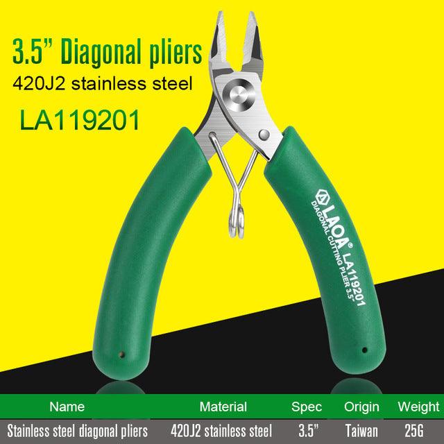 LAOA Mini Electronic Scissors Stainless Steel Long Nose Pliers Diagonal Pliers Wire Cutters - MRSLM