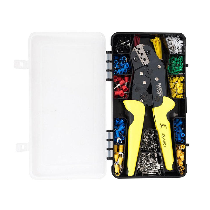 Paron JX-M5S 5 IN 1 Crimper Plier Terminal Crimper Ratchet Crimper Tube Type Crimper Tools Kit with 450Pcs Terminals - MRSLM