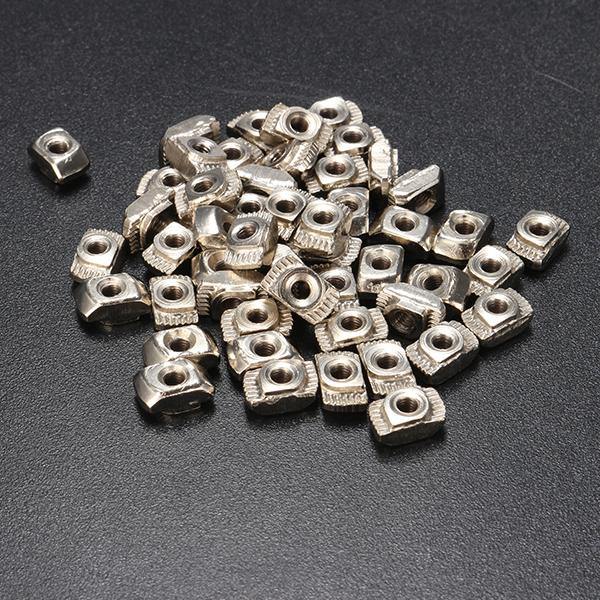 Drillpro 50pcs M3 T Sliding Nut Zinc Plated Carbon Steel T Sliding Nut for 2020 Aluminum Profile - MRSLM